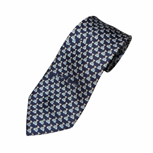 Salvatore Ferragamo Silk Tie Puppy Print